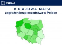 zdjęcie przedstawia mapę Polski oraz napis Krajowa Mapa Zagrożeń Bezpieczeństwa
