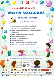 plakat dotyczący pikniku z okazji Dnia Dziecka w Tykocinie